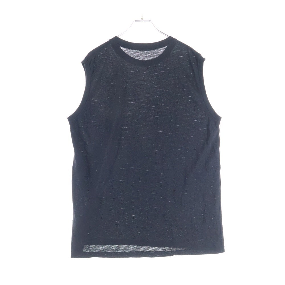 COMOLI(コモリ) 25SS コットンメッシュ ノースリーブ カットソー ブラック B01‐05037