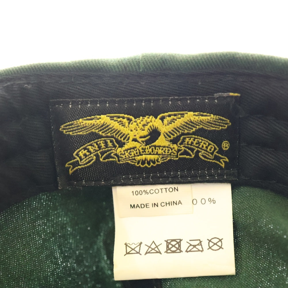 ANTIHERO(アンタイヒーロー) エンブロイダリー キャップ 帽子 グリーン