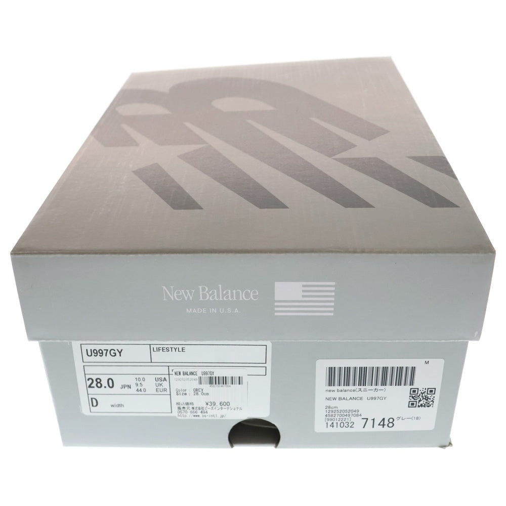 New Balance(ニューバランス) U997GY スエード メッシュ レザー ローカットスニーカー グレー US10/28cm