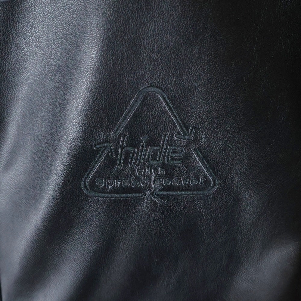 glamb(グラム) ×HIDE LAMB LEATHER LINE PARKA ヒデ ラム ライン ジップアップパーカー フーデッドレザージャケット ブラック