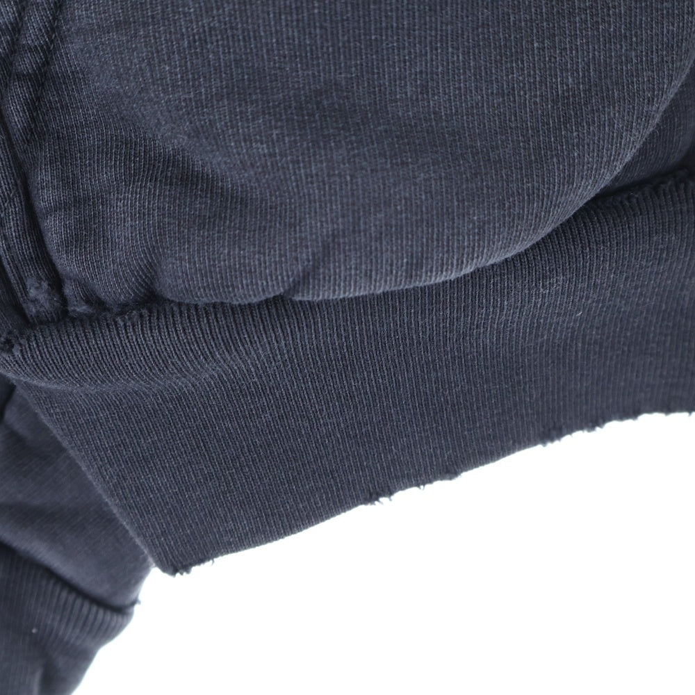 BALENCIAGA(バレンシアガ) Painted Zip-up Hoodie ダメージ加工 バックペイント ジップアップフーディ スウェットパーカー ブラック 803264 TRVU1