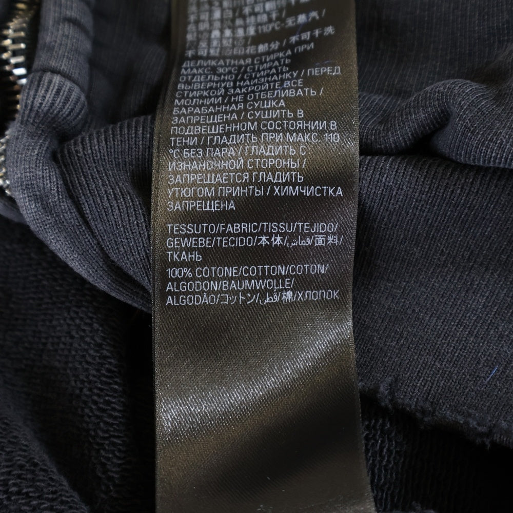 BALENCIAGA(バレンシアガ) Painted Zip-up Hoodie ダメージ加工 バックペイント ジップアップフーディ スウェットパーカー ブラック 803264 TRVU1
