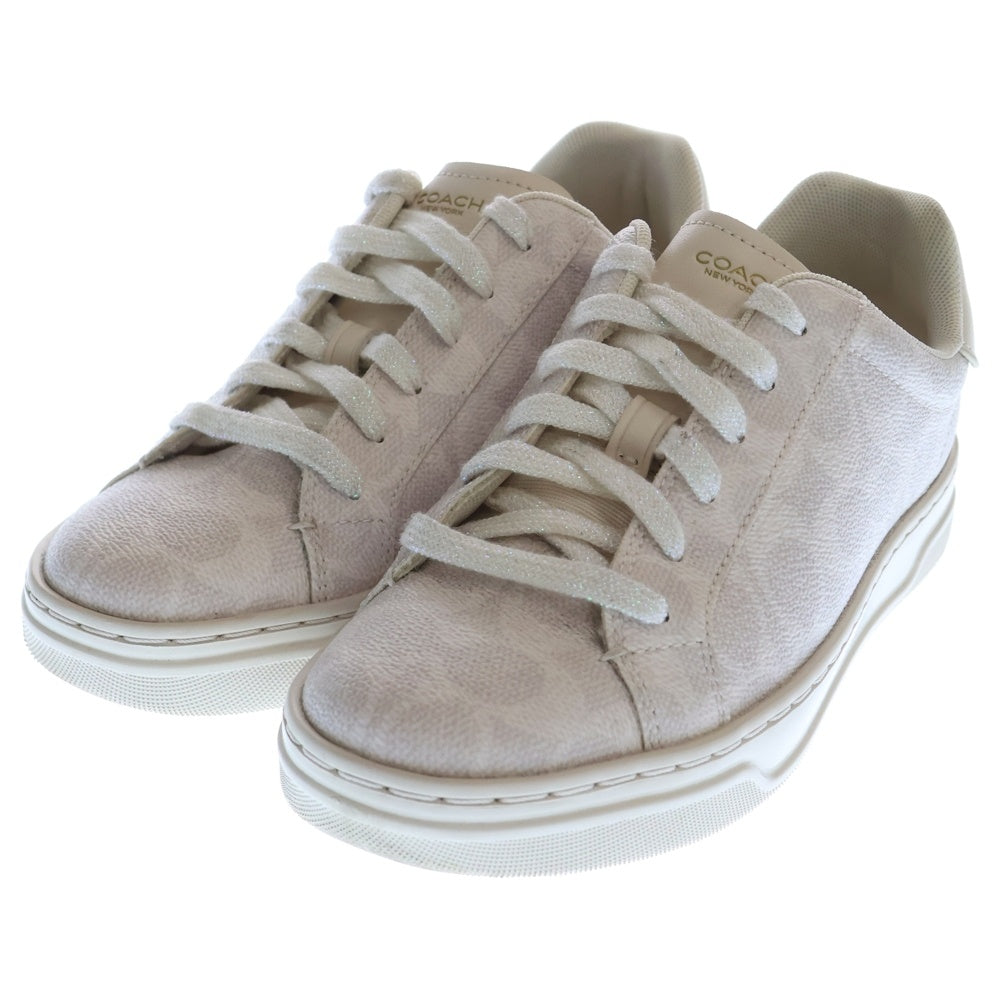 COACH(コーチ) シグネチャー キャンバス 総柄 ハイライン レースアップ ロースニーカー レディース ホワイト US7B/23.5cm CCN67