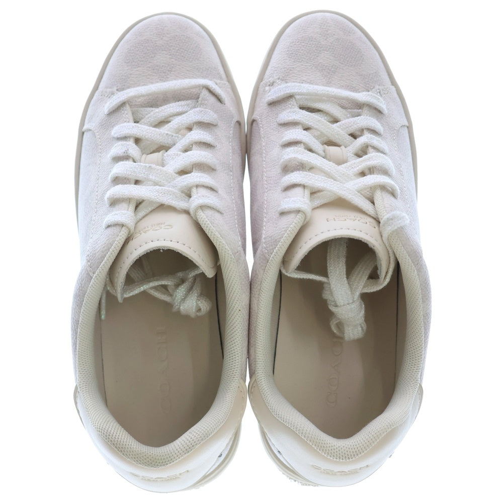 COACH(コーチ) シグネチャー キャンバス 総柄 ハイライン レースアップ ロースニーカー レディース ホワイト US7B/23.5cm CCN67