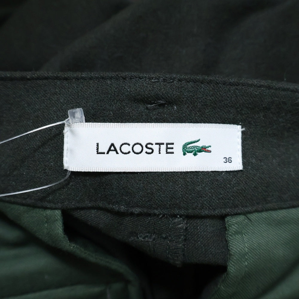LACOSTE(ラコステ) マルチポケット ストレッチツイル ジップアップ ワイドスラックスパンツ グレー HF006J