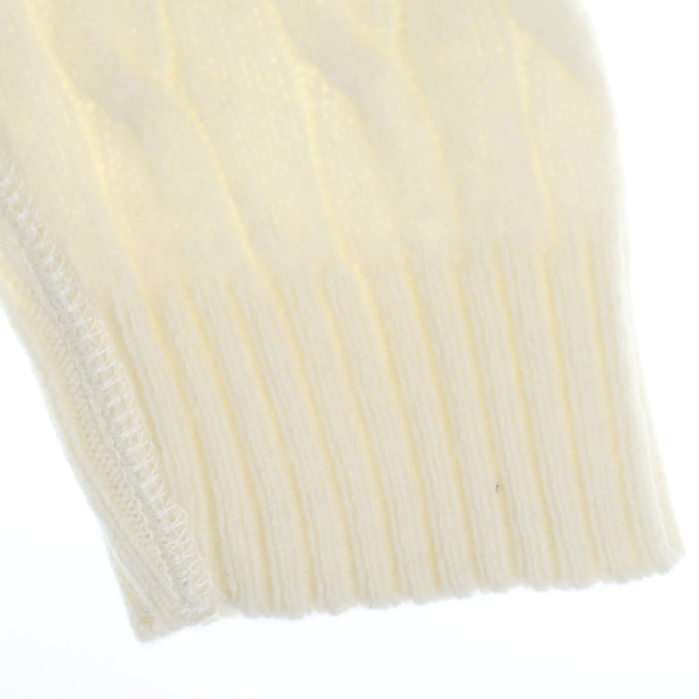 POLO RALPH LAUREN(ポロラルフローレン) 胸ロゴデザイン アーム切り替え モックネック ニット レディース セーター ホワイト