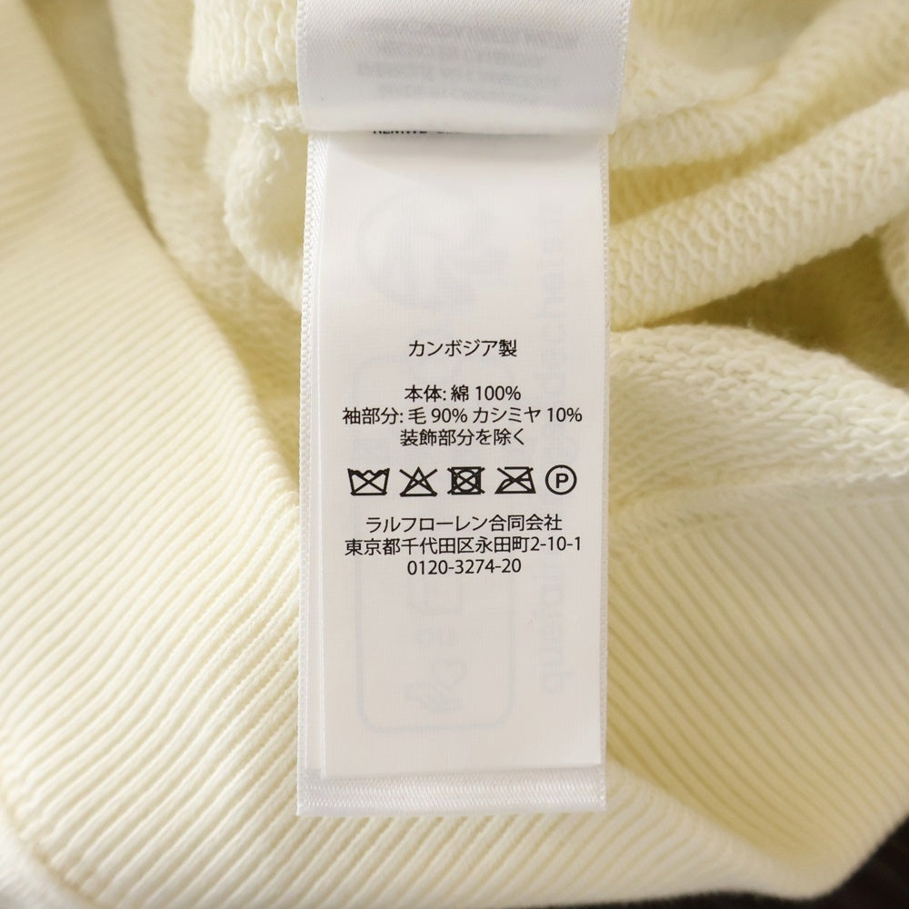 POLO RALPH LAUREN(ポロラルフローレン) 胸ロゴデザイン アーム切り替え モックネック ニット レディース セーター ホワイト