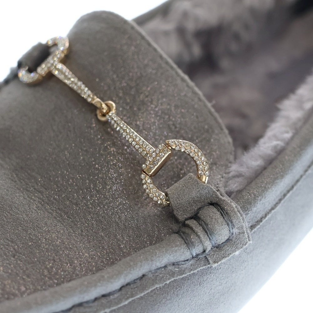 NO BRAND(ノーブランド) 25AW HIMIKO ヒミコ ビジュービット モカシンシューズ ローファー レディース グレー