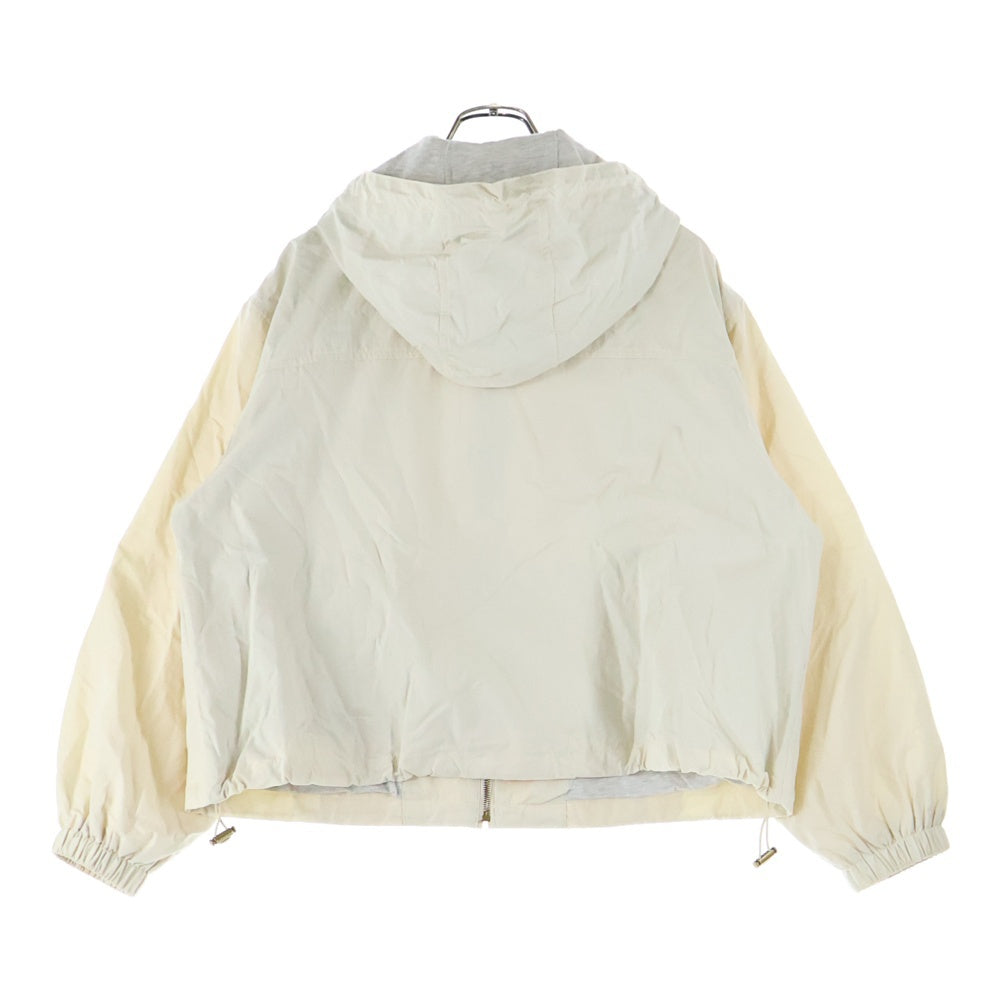 COACH(コーチ) 胸エンブロイダリーデザイン ダブルポケット ジップアップ フーデッド ナイロンジャケット ベージュ