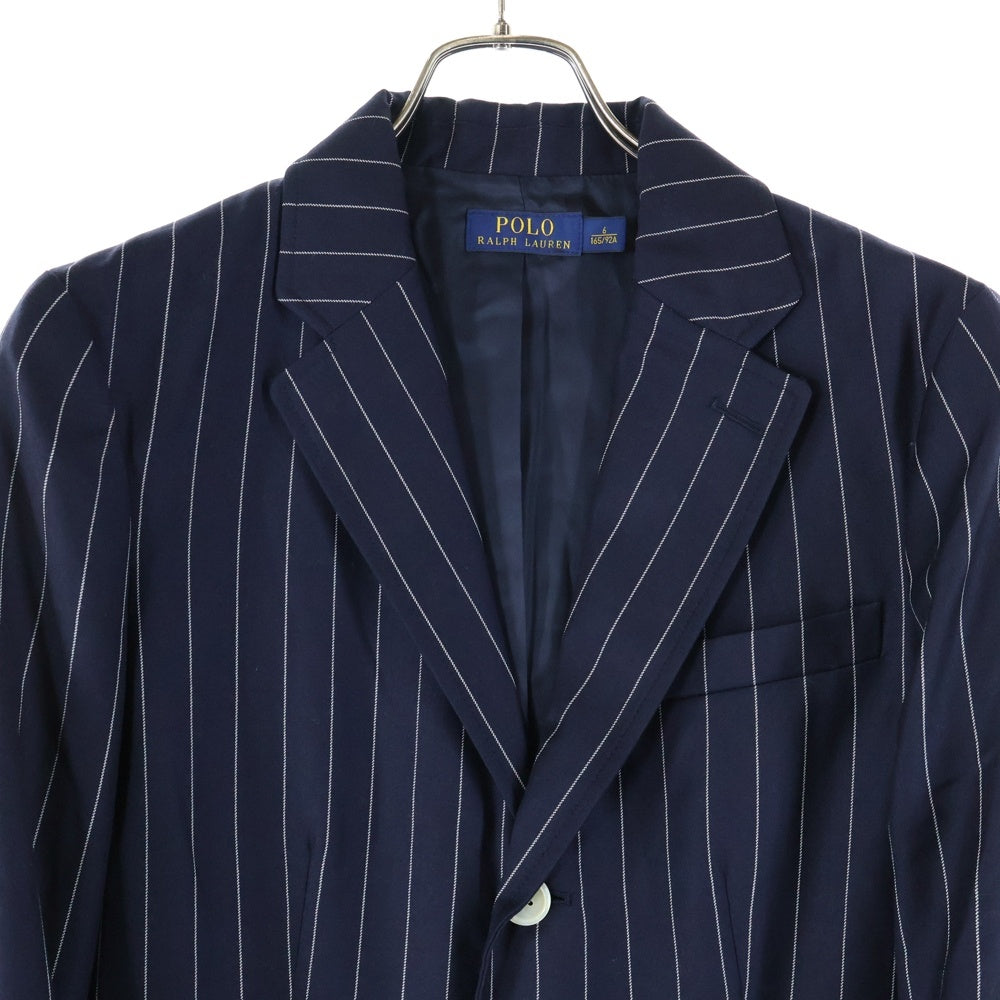 POLO RALPH LAUREN(ポロラルフローレン) 3B ダブルフラップポケット ストラップ柄 テーラードジャケット レディース ネイビー
