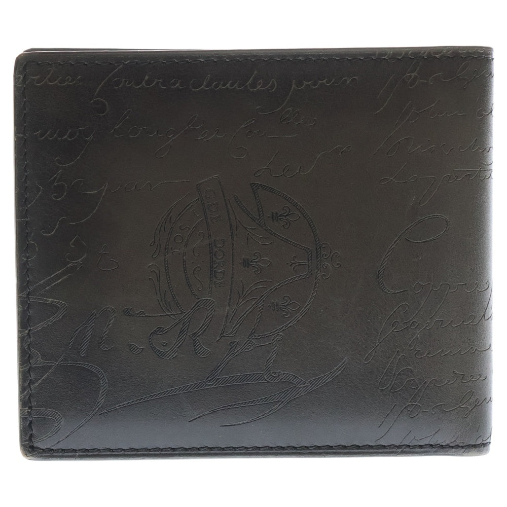 Berluti(ベルルッティ) パティーヌ カリグラフィ スクリット レザーウォレット 二つ折り財布 グレー