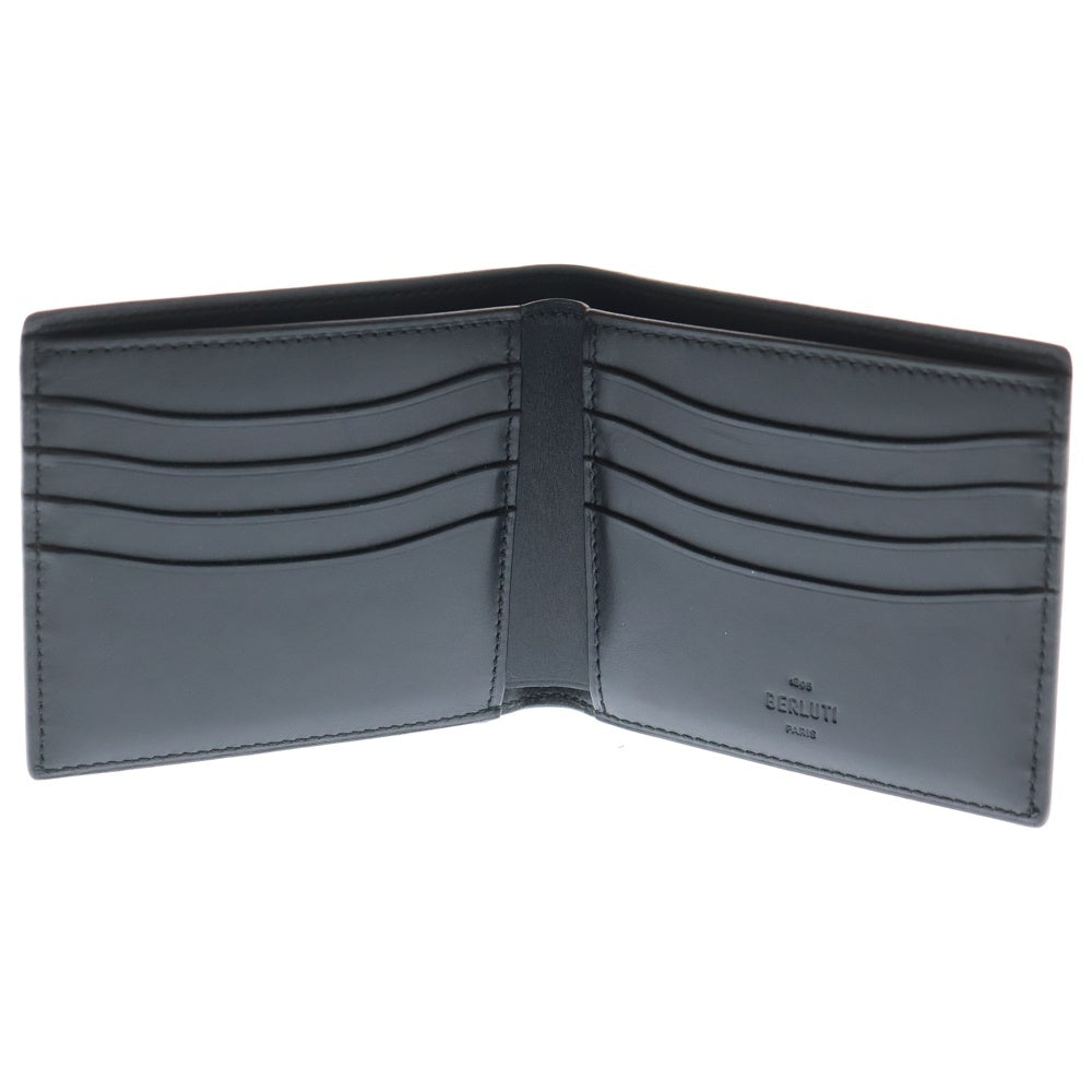 Berluti(ベルルッティ) パティーヌ カリグラフィ スクリット レザーウォレット 二つ折り財布 グレー