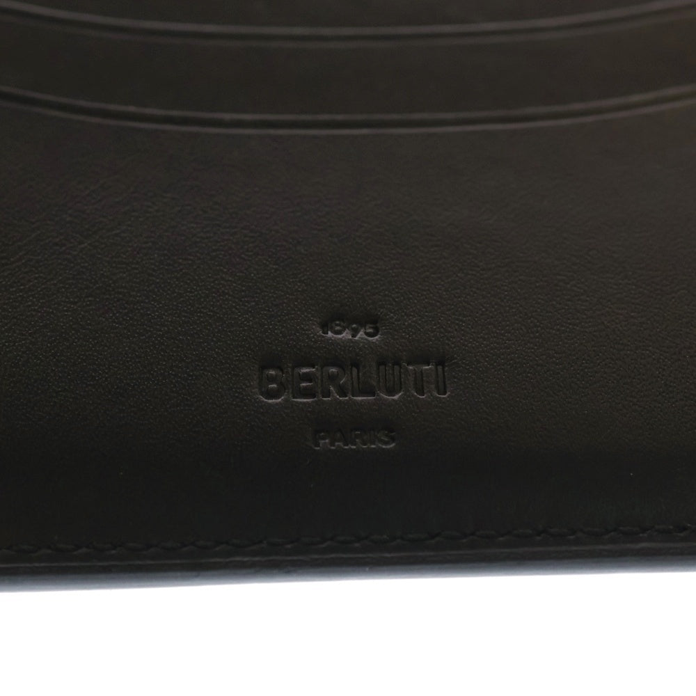 Berluti(ベルルッティ) パティーヌ カリグラフィ スクリット レザーウォレット 二つ折り財布 グレー