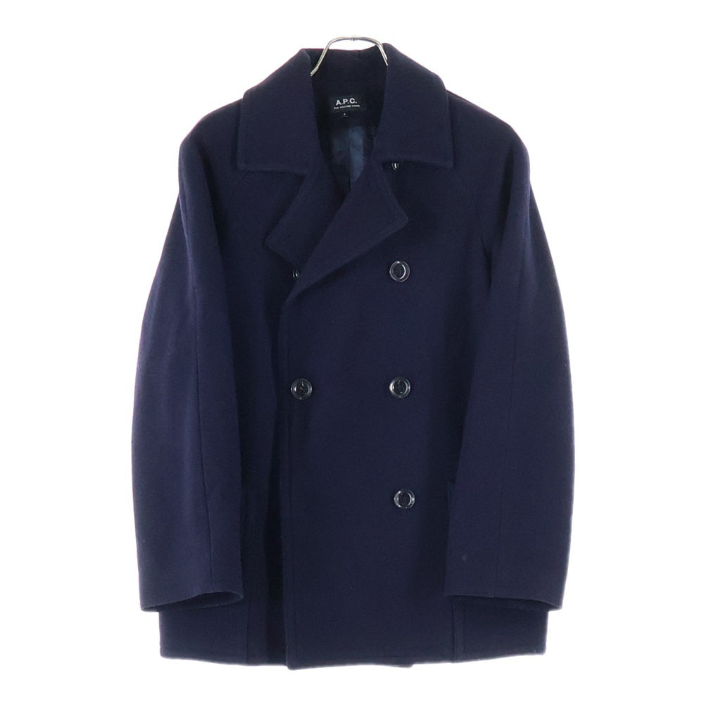 A.P.C(アーペーセー) ラトビア製 ウールナイロン Pコート ネイビー