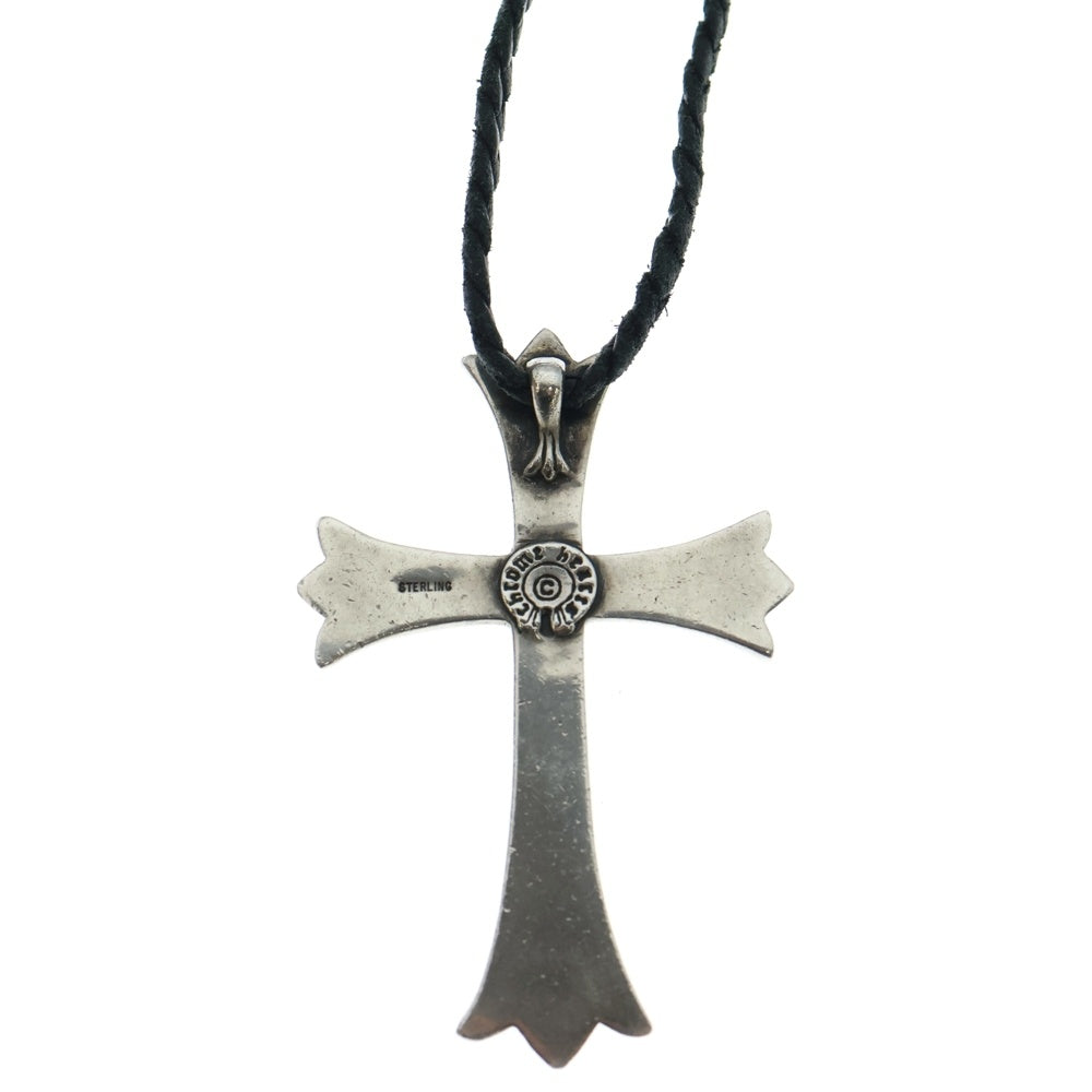 CHROME HEARTS(クロムハーツ) CH CRS LG BC ラージCHクロスペンダント Wボロチップ レザーブレイドネックレス シルバー BCA214