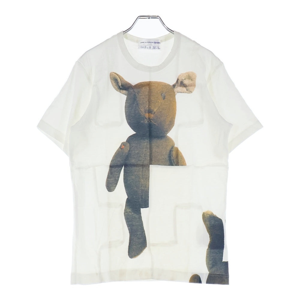 COMME des GARCONS SHIRT(コムデギャルソンシャツ) 00SS テディベア プリント パッチワーク 半袖 カットソー Tシャツ ホワイト S08211