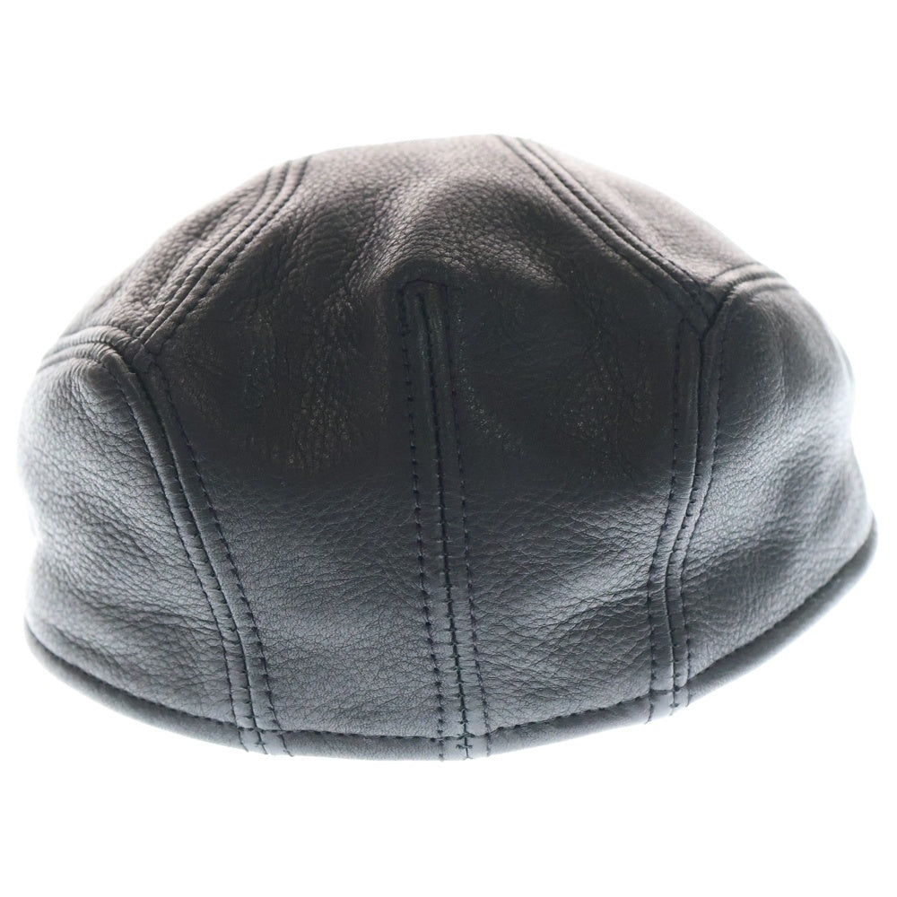 NEW YORK HAT(ニューヨークハット) レザー ハンチングキャップ 帽子 ブラック