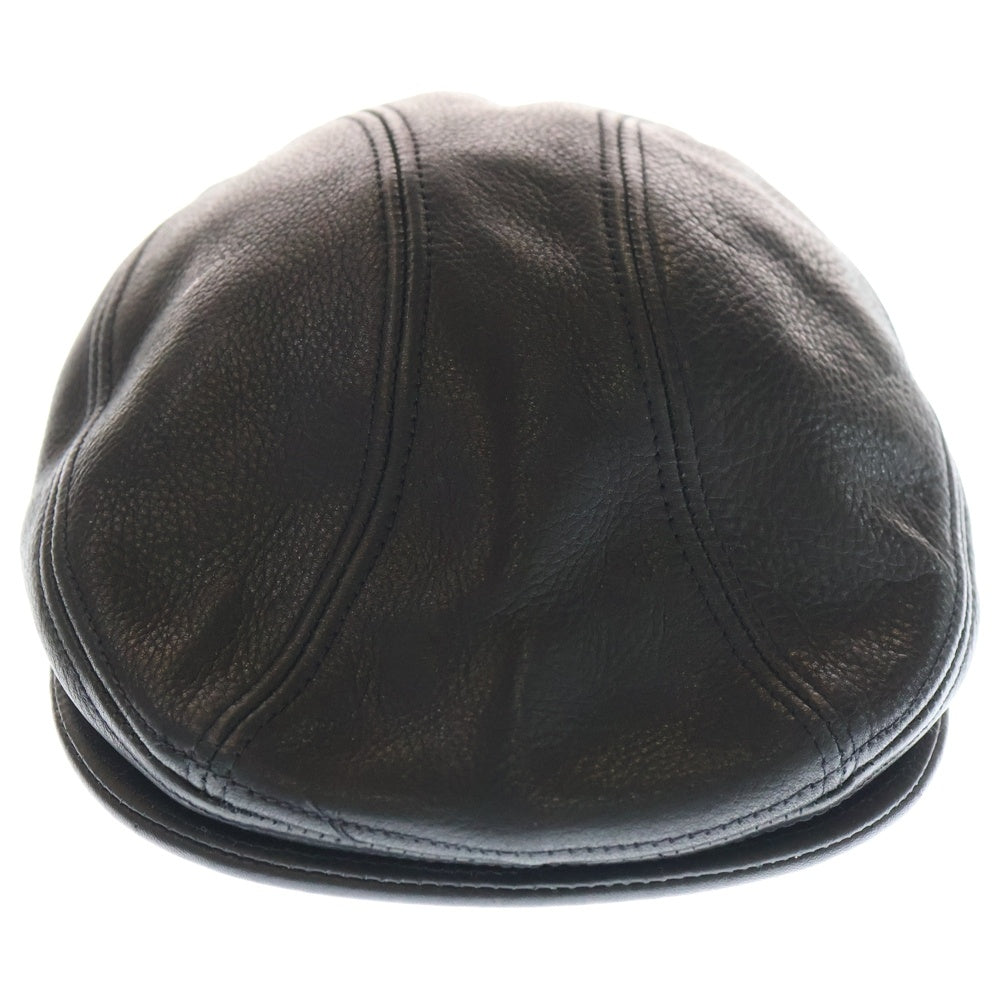NEW YORK HAT(ニューヨークハット) レザー ハンチングキャップ 帽子 ブラック