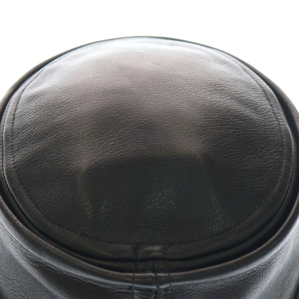 NEW YORK HAT(ニューヨークハット) レザー バケットハット 帽子 ブラック