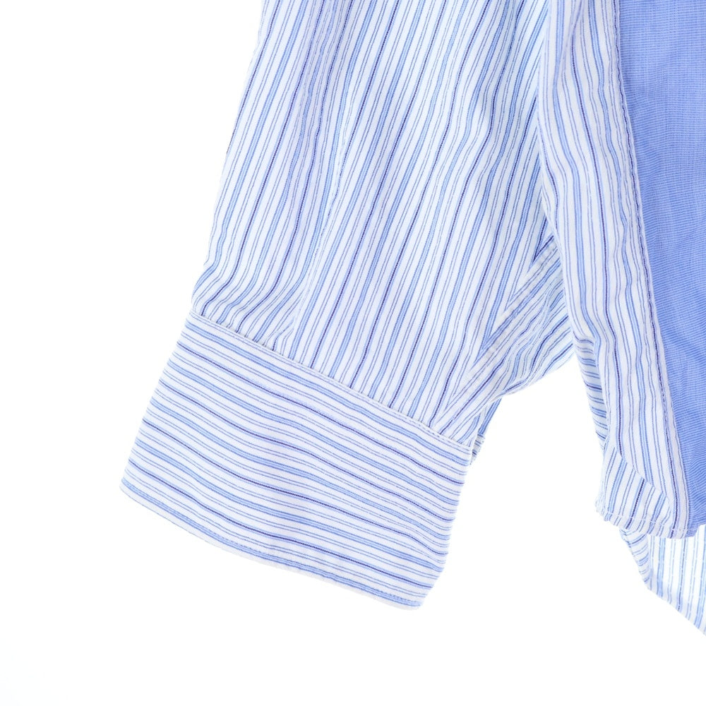 COMME des GARCONS SHIRT(コムデギャルソンシャツ) 90S パッチワーク ストライプ 長袖 シャツ ブルー