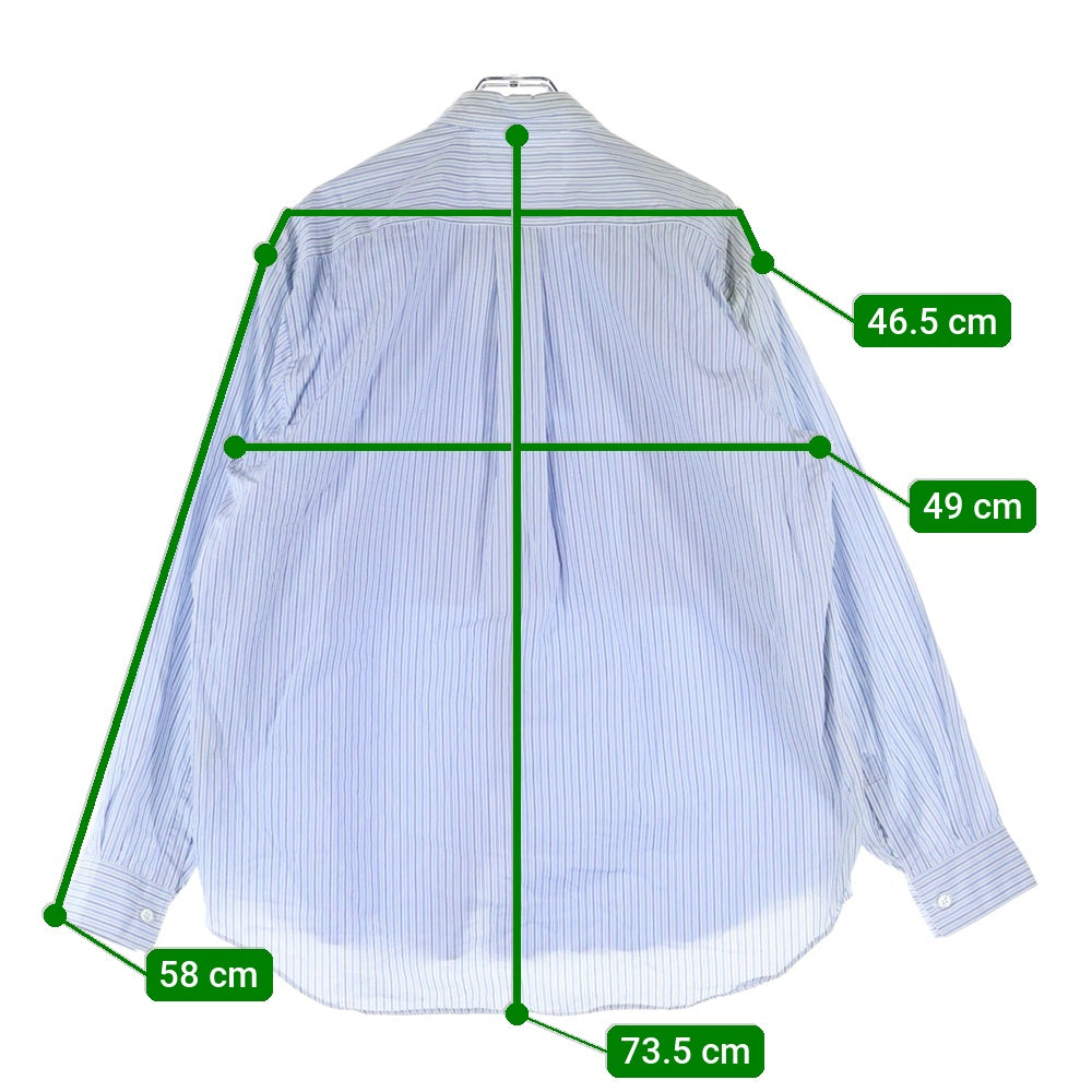COMME des GARCONS SHIRT(コムデギャルソンシャツ) 90S パッチワーク ストライプ 長袖 シャツ ブルー