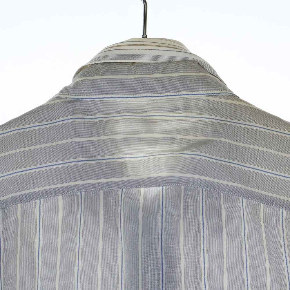 COMME des GARCONS SHIRT(コムデギャルソンシャツ) 00SS レイヤードデザイン ストライプ ジップアップ 半袖 シャツ グレー S08127X