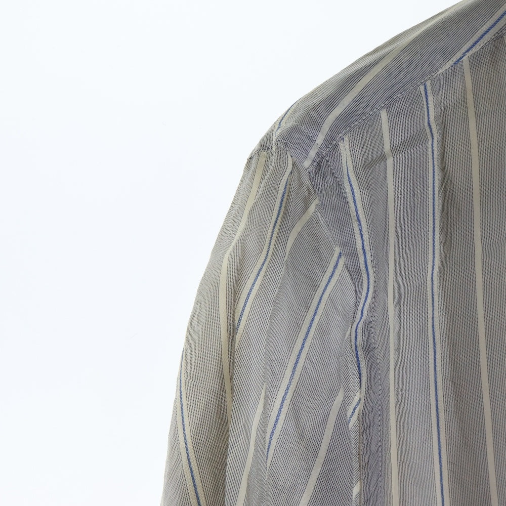 COMME des GARCONS SHIRT(コムデギャルソンシャツ) 00SS レイヤードデザイン ストライプ ジップアップ 半袖 シャツ グレー S08127X