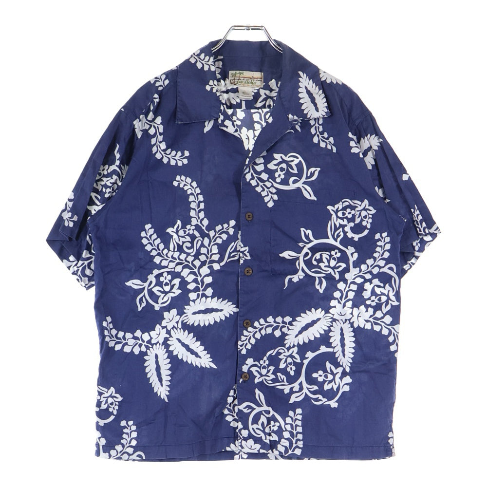 PATAGONIA(パタゴニア) パタロハ オーガニックコットン 半袖アロハシャツ 総柄 ブルー/ホワイト
