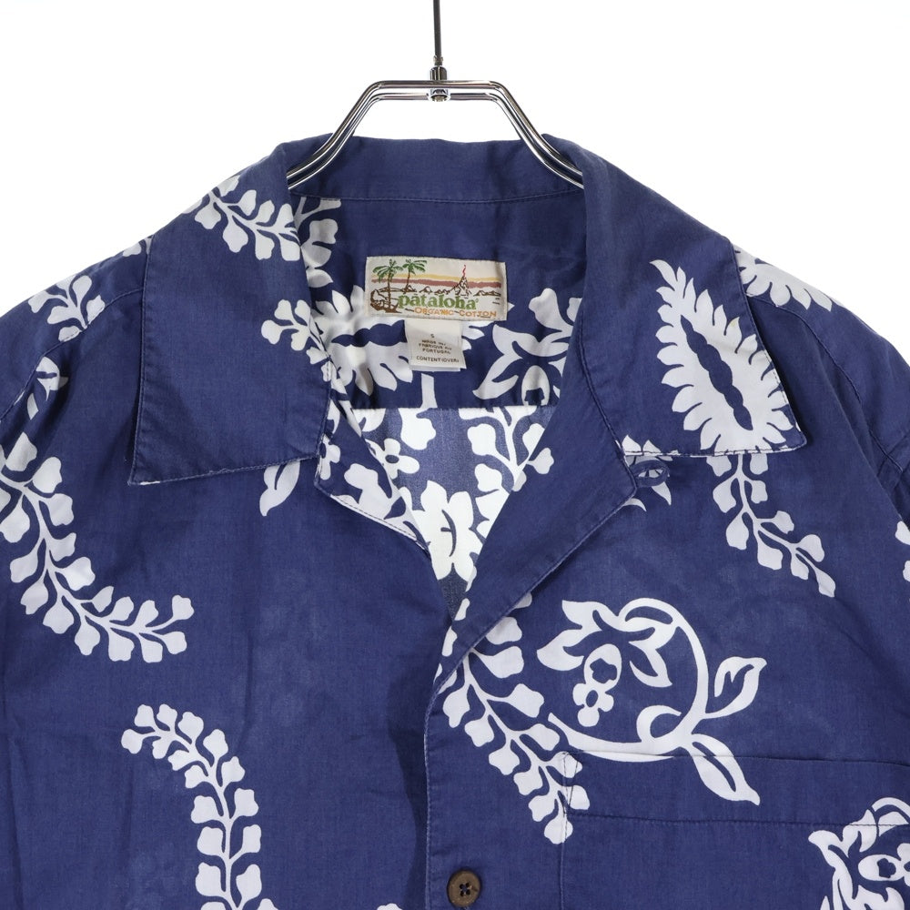 PATAGONIA(パタゴニア) パタロハ オーガニックコットン 半袖アロハシャツ 総柄 ブルー/ホワイト