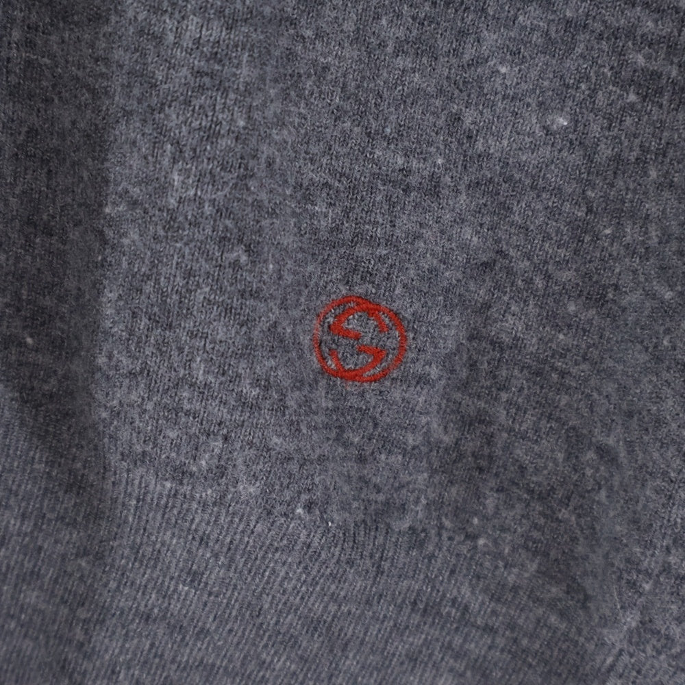 GUCCI(グッチ) ラインデザイン Vネック ニットセーター グレー