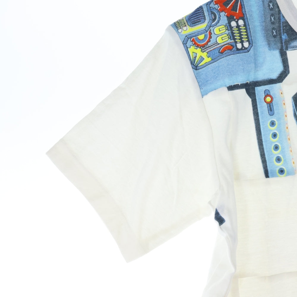 COMME des GARCONS SHIRT(コムデギャルソンシャツ) 00SS 裁断デザイン ロボプリントTシャツ 半袖カットソー ホワイト S08210