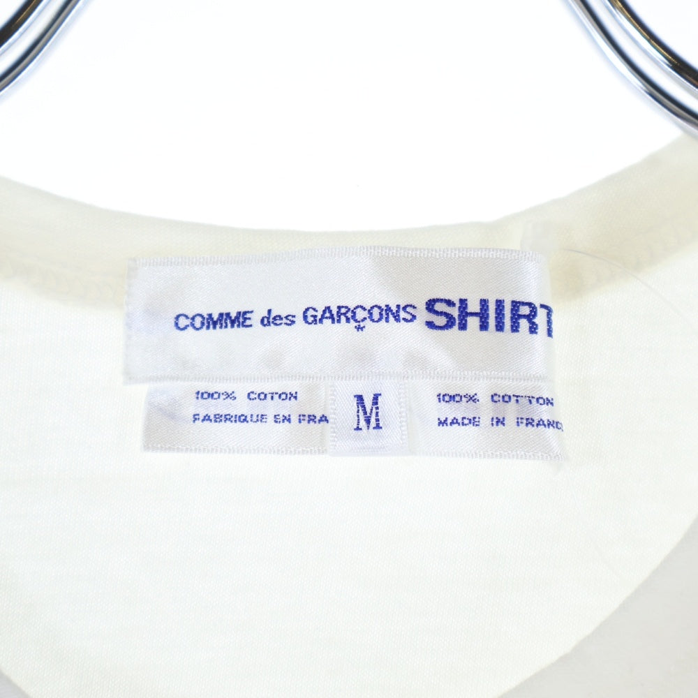 COMME des GARCONS SHIRT(コムデギャルソンシャツ) 00SS 裁断デザイン ロボプリントTシャツ 半袖カットソー ホワイト S08210