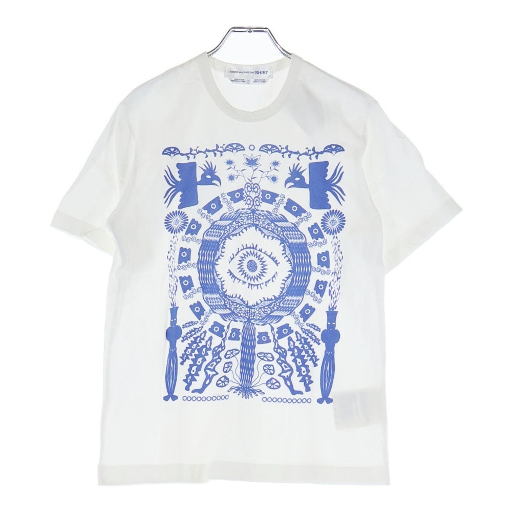 COMME des GARCONS SHIRT(コムデギャルソンシャツ) 01AW アートプリントTシャツ 半袖カットソー ホワイト FW09210