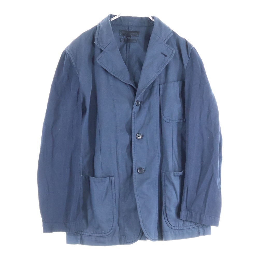 COMME des GARCONS SHIRT(コムデギャルソンシャツ) 04SS 後染め ポリ縮 アーム切り替え カバーオール ジャケット ブルー S12801