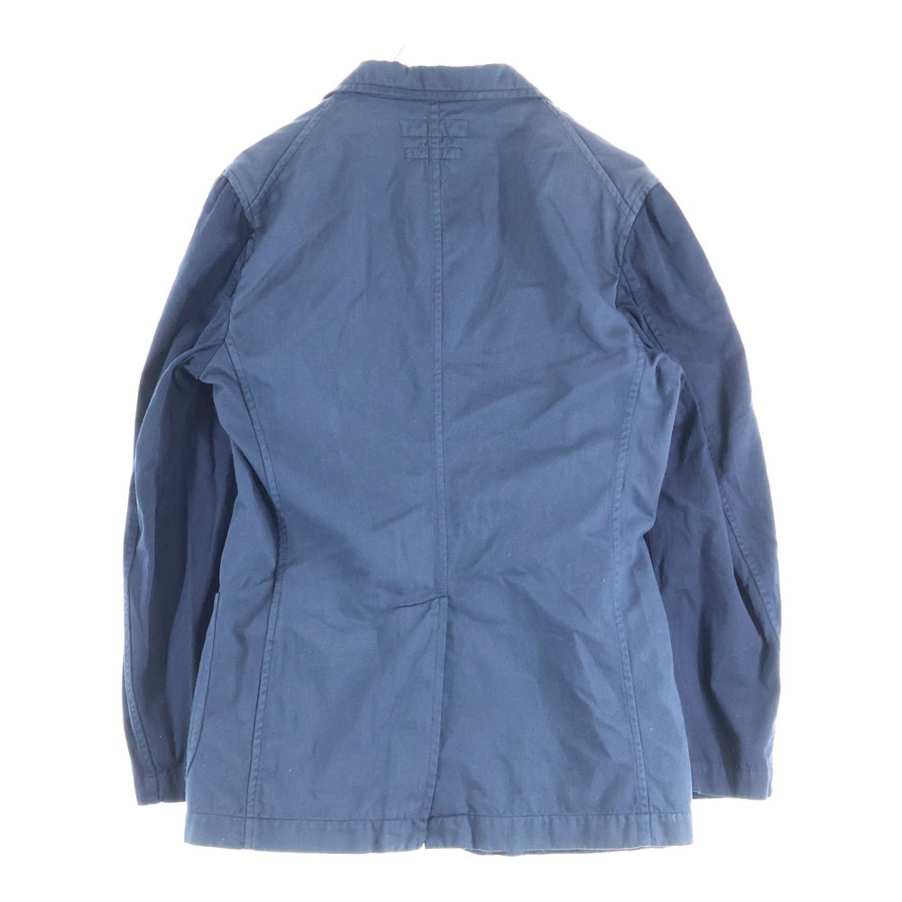 COMME des GARCONS SHIRT(コムデギャルソンシャツ) 04SS 後染め ポリ縮 アーム切り替え カバーオール ジャケット ブルー S12801