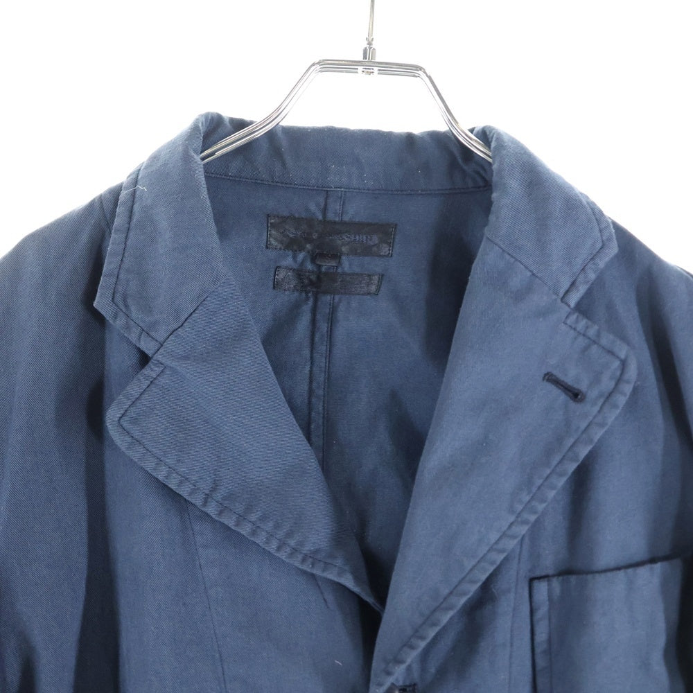 COMME des GARCONS SHIRT(コムデギャルソンシャツ) 04SS 後染め ポリ縮 アーム切り替え カバーオール ジャケット ブルー S12801