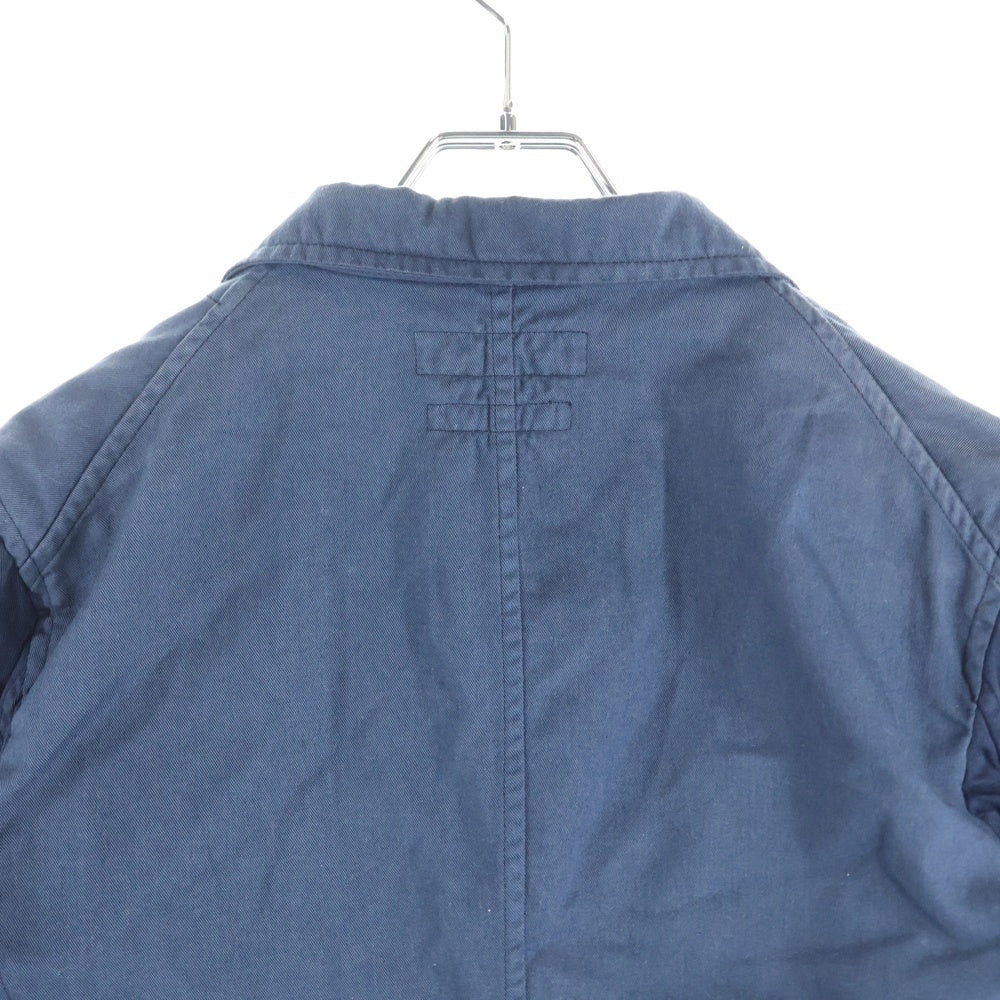 COMME des GARCONS SHIRT(コムデギャルソンシャツ) 04SS 後染め ポリ縮 アーム切り替え カバーオール ジャケット ブルー S12801