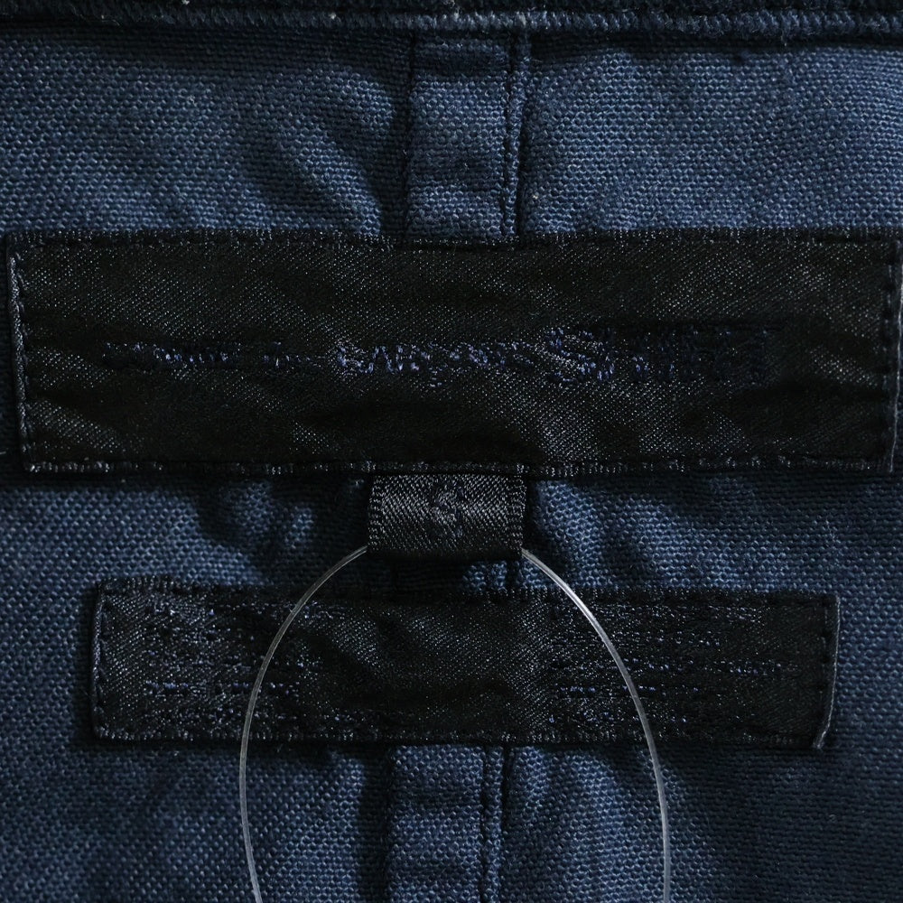 COMME des GARCONS SHIRT(コムデギャルソンシャツ) 04SS 後染め ポリ縮 アーム切り替え カバーオール ジャケット ブルー S12801