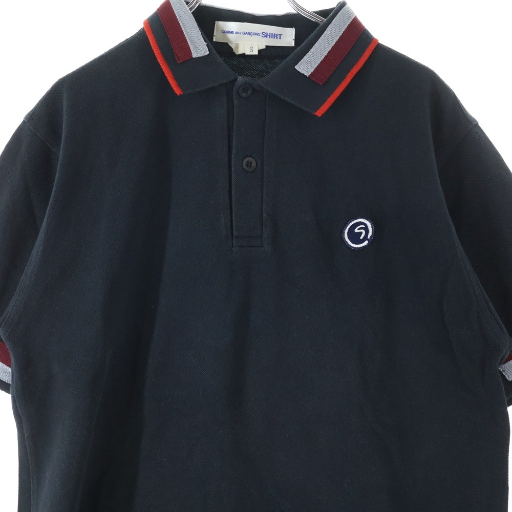 COMME des GARCONS SHIRT(コムデギャルソンシャツ) 07SS ワンポイントロゴ 半袖ポロシャツ ブラック S15081