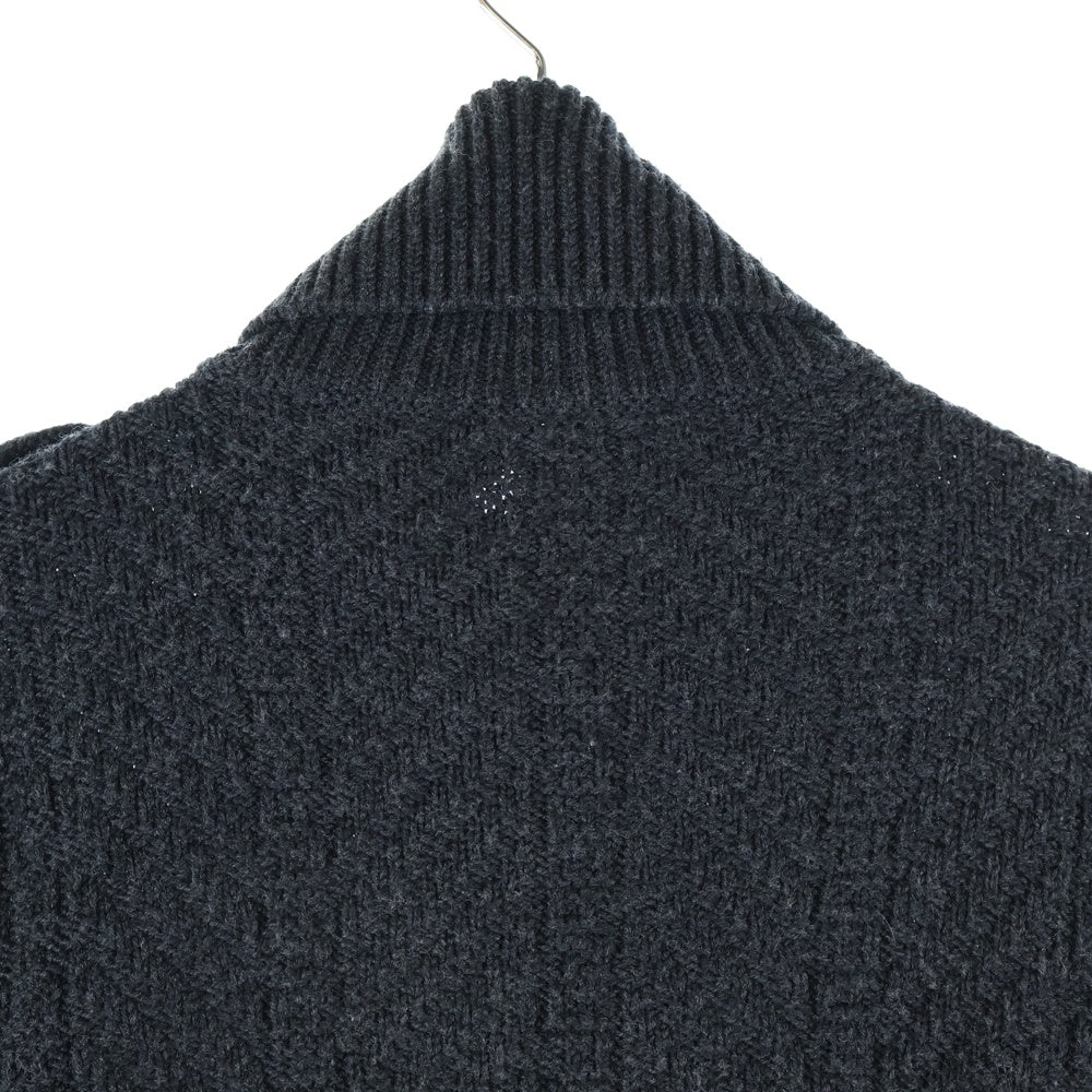 GUCCI(グッチ) ロゴボタン ウール ニットジャケット ハイネックセーター グレー 202774