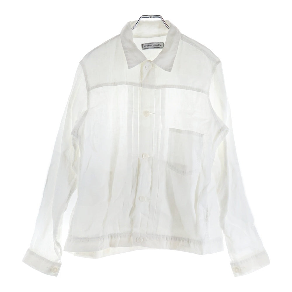 UNIVERSAL PRODUCTS(ユニバーサルプロダクツ) リネン 長袖シャツ ホワイト 161-60406A