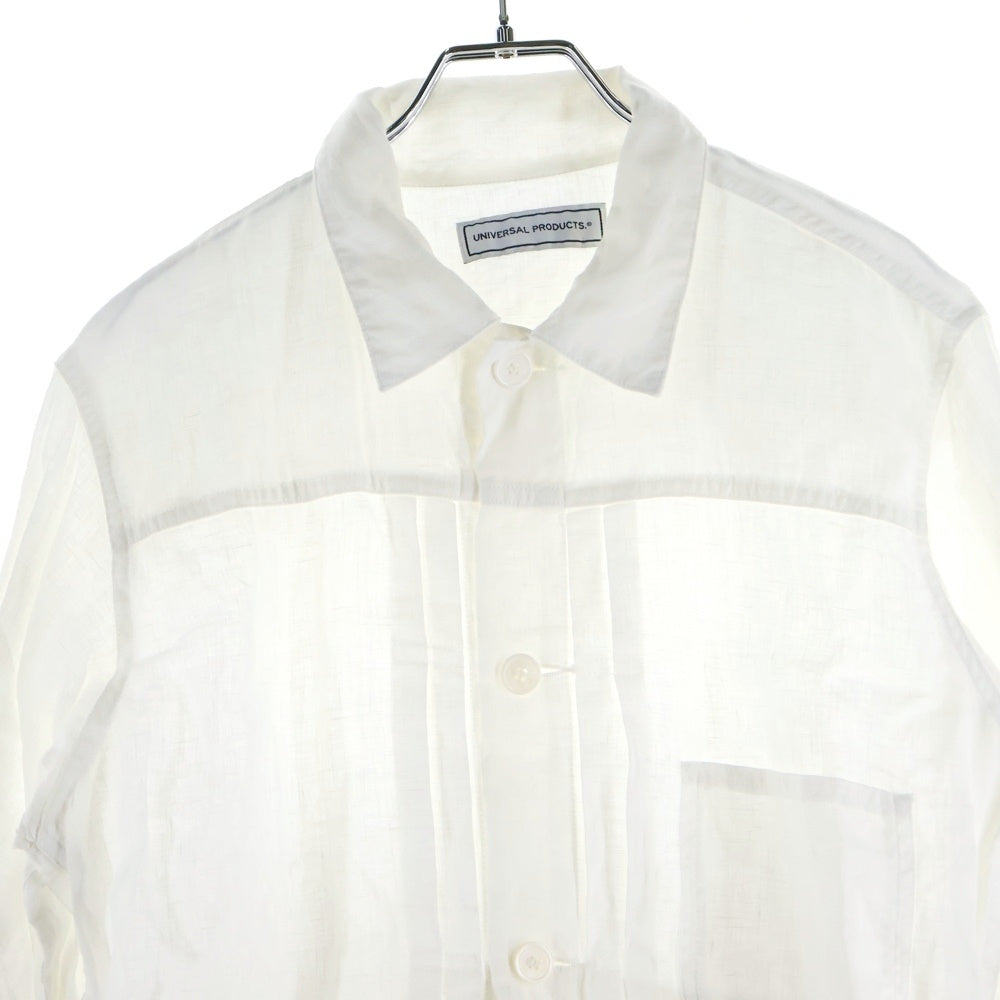 UNIVERSAL PRODUCTS(ユニバーサルプロダクツ) リネン 長袖シャツ ホワイト 161-60406A