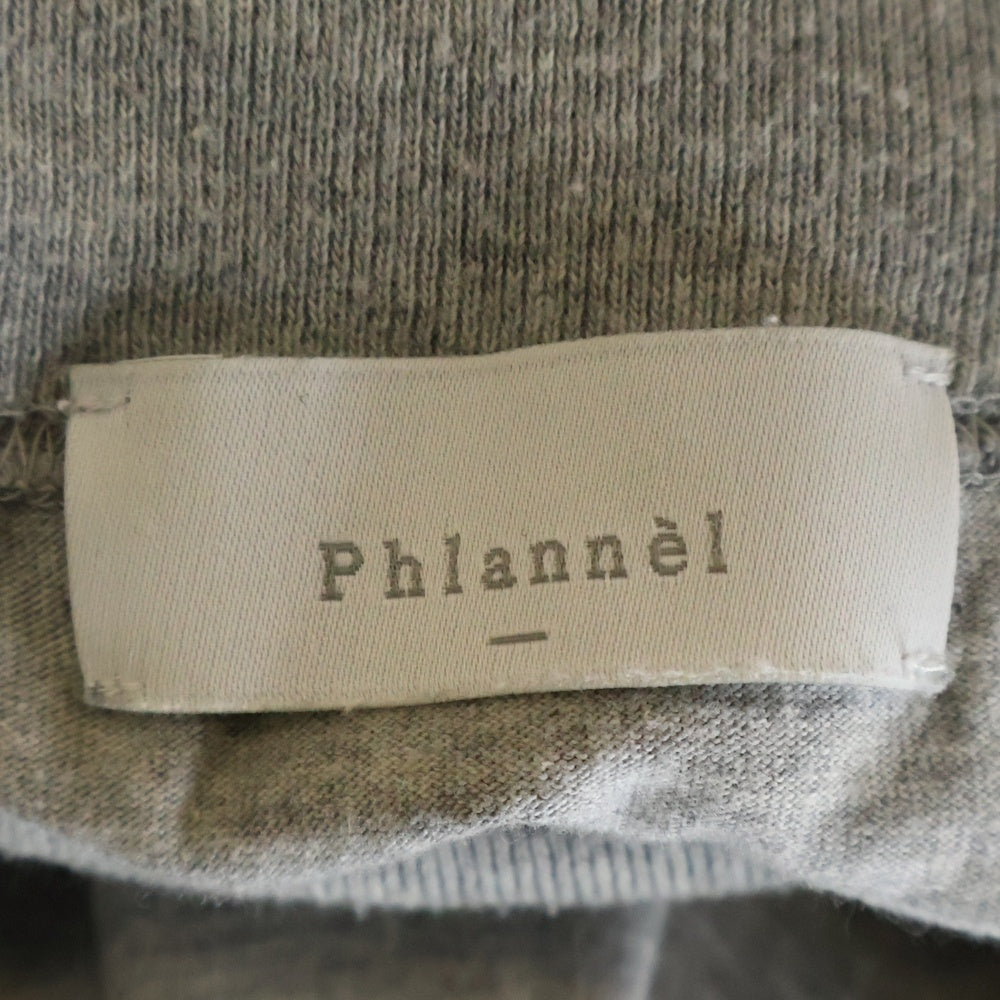 Phlannel(フランネル) タートルネック コットン 長袖Tシャツ カットソー グレー