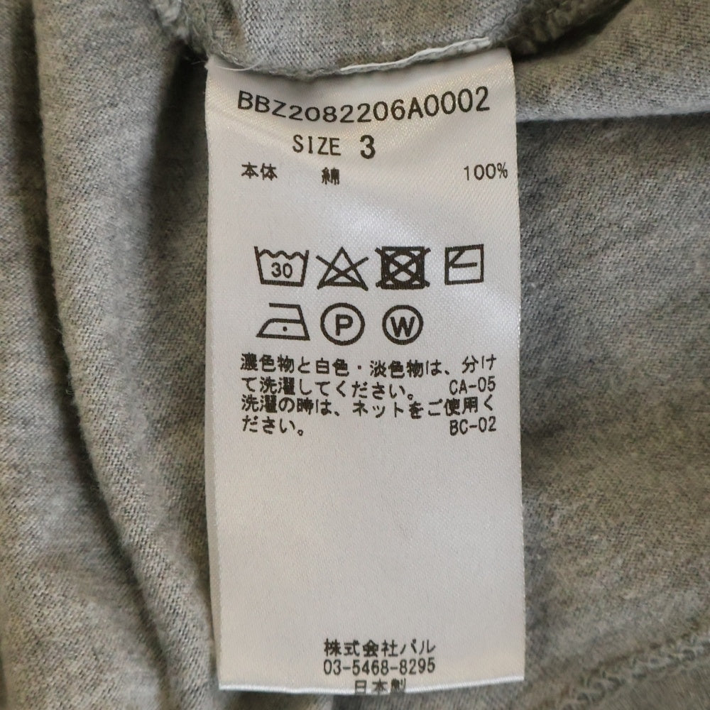 Phlannel(フランネル) タートルネック コットン 長袖Tシャツ カットソー グレー