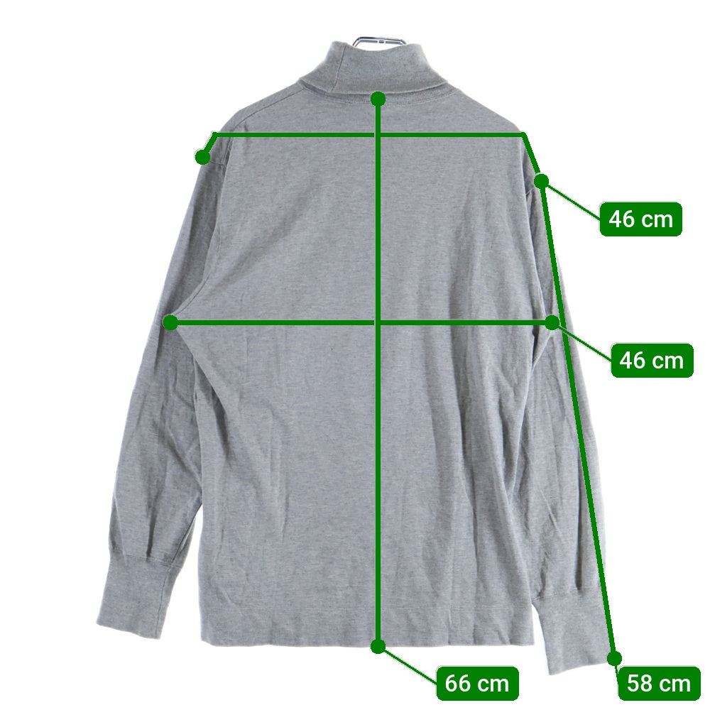Phlannel(フランネル) タートルネック コットン 長袖Tシャツ カットソー グレー