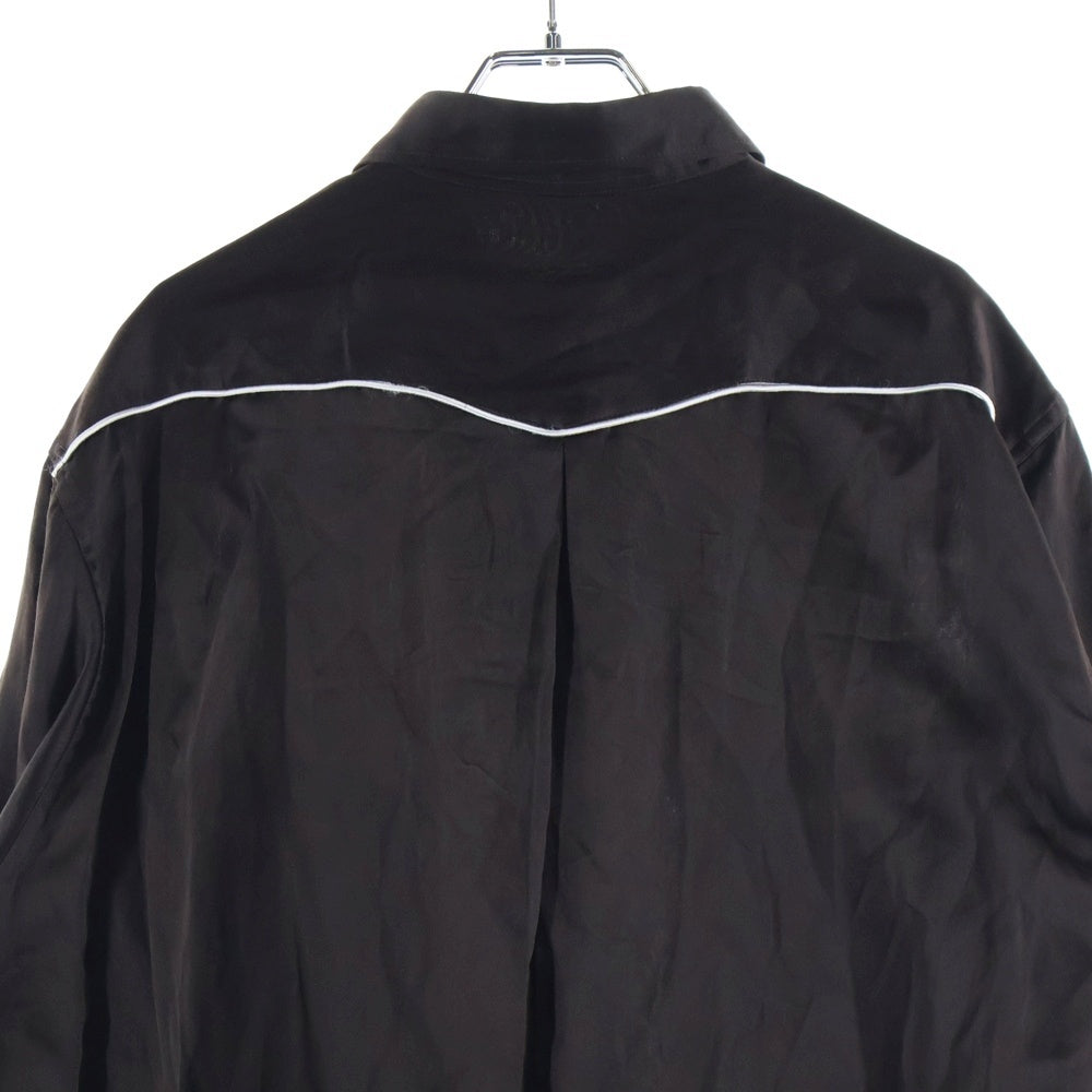 YOUNG & OLSEN(ヤングアンドオルセン) シルク混 長袖ウエスタンシャツ ブラウン Y01601-SH001