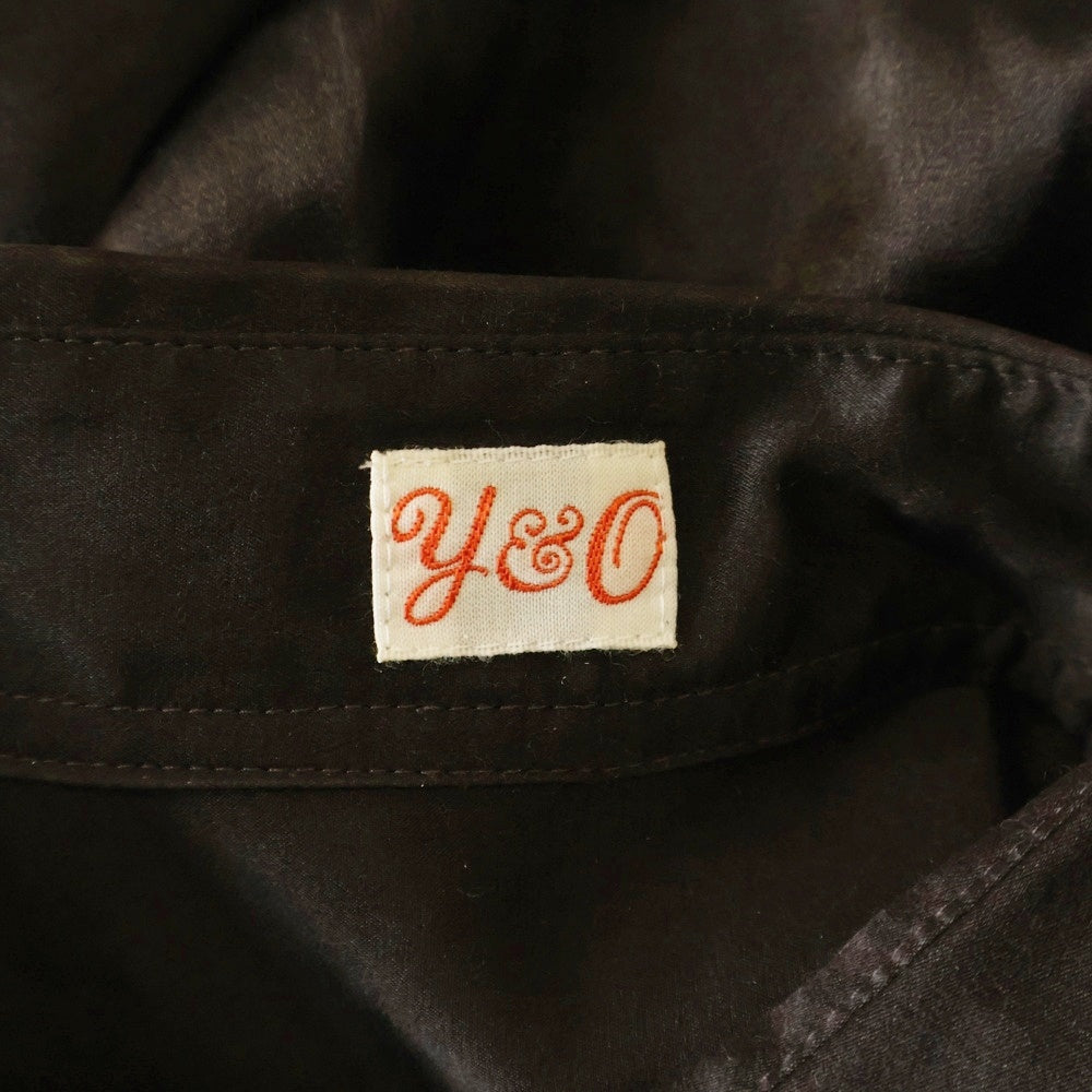 YOUNG & OLSEN(ヤングアンドオルセン) シルク混 長袖ウエスタンシャツ ブラウン Y01601-SH001