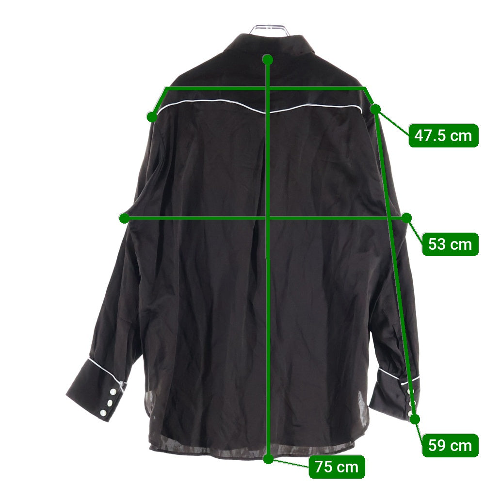 YOUNG & OLSEN(ヤングアンドオルセン) シルク混 長袖ウエスタンシャツ ブラウン Y01601-SH001