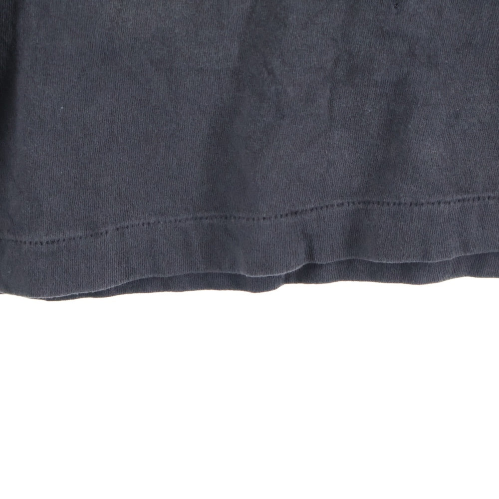 SAINT MICHAEL(セントマイケル) 25SS LS TEE SAINT ロゴプリント ヴィンテージ加工 Tシャツ 長袖カットソー ブラック SM-HR8-0000-032