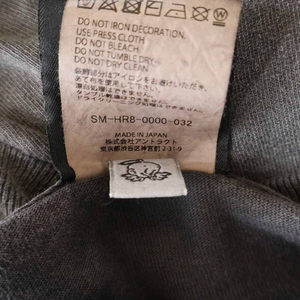 SAINT MICHAEL(セントマイケル) 25SS LS TEE SAINT ロゴプリント ヴィンテージ加工 Tシャツ 長袖カットソー ブラック SM-HR8-0000-032